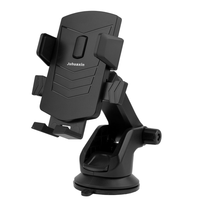 Juhuaxin ABS Black Bike & Motorcycle Handlebar Phone Holder - 360°Adjustable, Four - Claw Fixation, 5 - 7.2 Inches Compatible