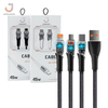 JUHUAXIN JU-UX38 Nylon Braided Data Cable PD27W Black White Mobile Phone Fast Charging Cable