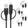 Juhuaxin New Charger Fast Data Charging Cable 4 in 1 with Lightning Type-C Connectors for Mobile Phones 