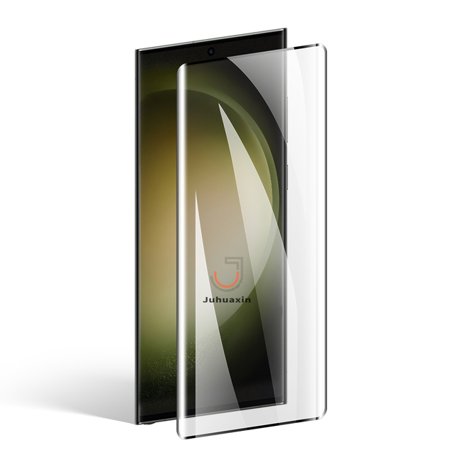 Juhuaxin Good Quality Mobile Phone Screen Protector Anti-Fingerprint 9H Tempered Glass Clear Curved Glass For S24 Ultra