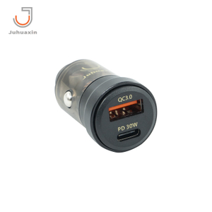 JUHUAXIN cargador para celular Mobile Phone Accessories Car Charger PD type c USB Dual Port Quick Fast Charging Adapter Charger