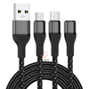Juhuaxin Wholesale Multi Charger Fast Charging USB Cable with Lightning Type-C Micro Connectors 2M for Mobile Phones 