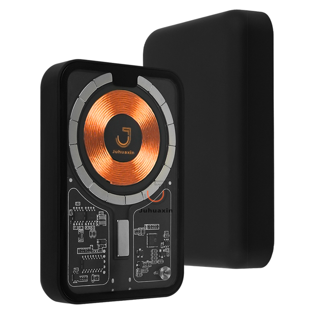 Juhuaxin JU-PB15 5000mAh Wired And Wireless 2 in 1 Magnetic Portable Power Bank with Cable TYPE-C